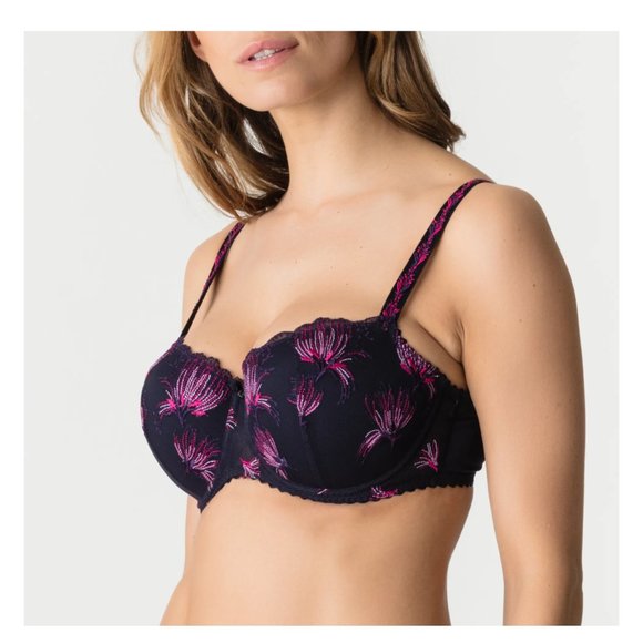 NEW PRIMA DONNA FIREWORKS Padded Bra Balcony in Blue & Pink  Size 38D - Picture 2 of 9